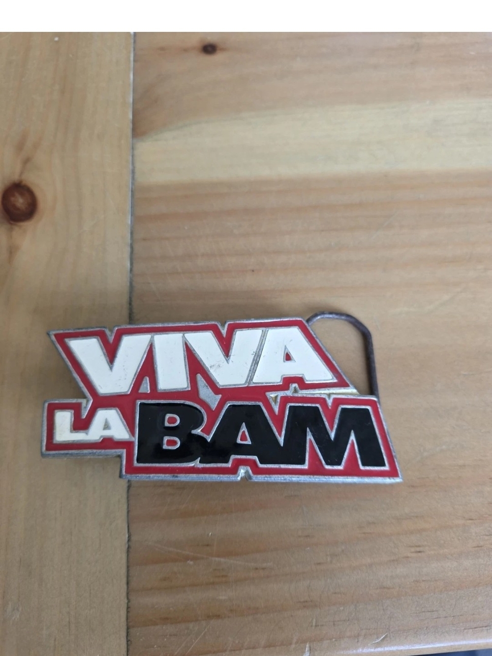 Vintage Viva La Bam Enamel Belt Buckle MTV 2004 Bam Margera RARE pewter